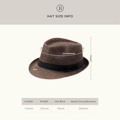 BABEYOND 1920s Mens Gatsby Gangster Accessories Set Panama Hat Suspender Bow Tie - color: Brown Set