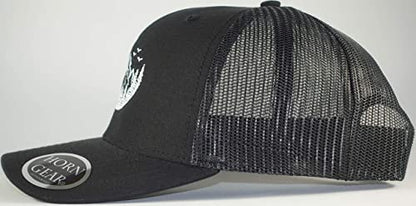 HORN GEAR Trucker Hat - Mountain Hat Edition - color: Black/Black
