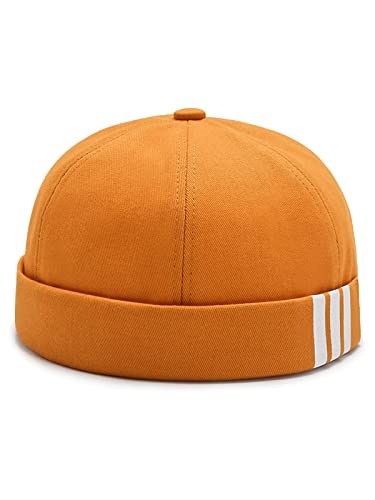 Dome Brimless Docker Cap Sailor Beanie Cap Visorless Hat for Men & Women - color: Yellow