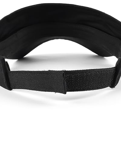 Zylioo XXL Oversize Visor Hat,Large Athletic Cotton Sports Visor,Adjustable Small Solid Color Sun Cap - color: Black, size: Medium-Large