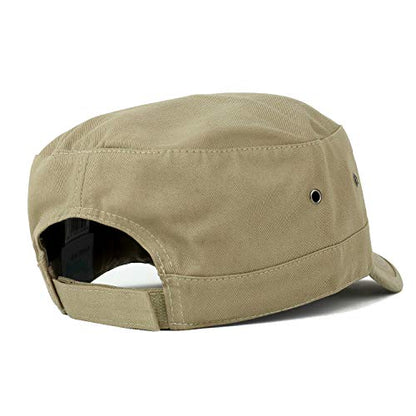Trendy Apparel Shop 오버사이즈 XXL 플랫 탑 스타일 아미 캡 - color: 카키