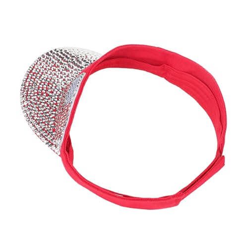 Shiny Rhinestones American Flag Sun Visor Hat Summer Outdoor Open Top Baseball Cap Adjustable Sparkly Party Headwear - color: American Flag - Red