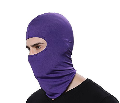 Pack of 3 Ski Mask Bandana Face Hat for Outdoor Airsoft Motorcycle Hood Helmet Balaclavas Headwear - color: Purple