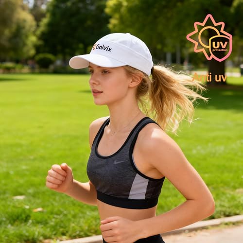2-in-1 Convertible Golf Visor & Baseball Cap, Lightweight Breathable Sports Hat for Men & Women, Adjustable 100% Polyester - color: White
