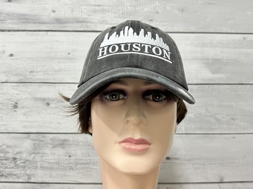 America State City Flag Hats - color: Houston Skyline (Washed Black)