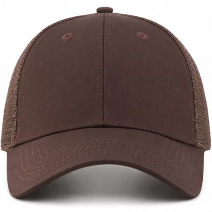 TSSGBL Classic Plain Baseball Cap, Small/M-L/XL-3XL Big Head Fit, Unisex Adjustable Cotton Structured Golf Dad Hat - color: Brown/Mesh, size: Small-Medium