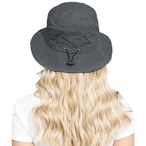 Packable Bucket Hat for Women Waterproof UV Protection Sun Hat - color: Deep Grey