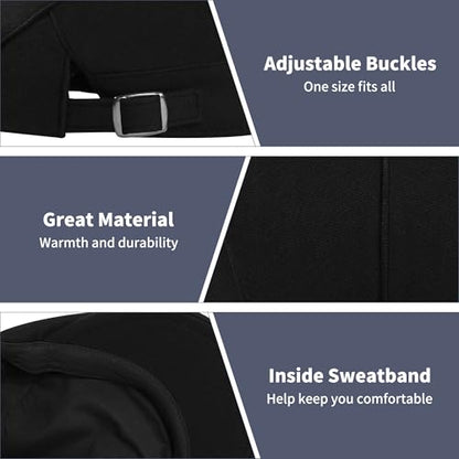 Newsboy Hat Cotton Adjustable Flat Caps Ivy Irish Gatsby Cap Cabbie Golf Hunting Hats for Men - color: Black