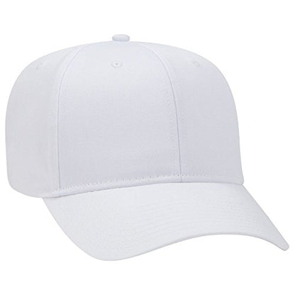 OTTO 6 Panel Pro Style Cotton Blend Twill Cap - color: White