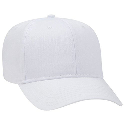 OTTO 6 Panel Pro Style Cotton Blend Twill Cap - color: White