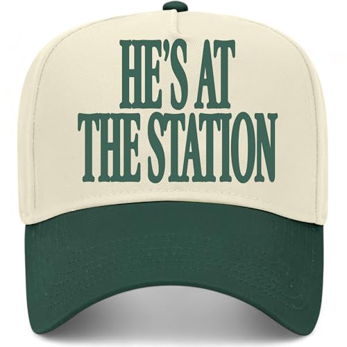 He's At The Station Hat - color: Green/Natural