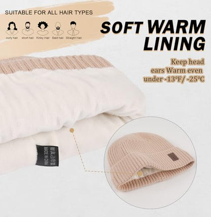 Wmcaps Winter Beanie for Men Women Fleece Lined Hat Warm Cuffed - color: Beige