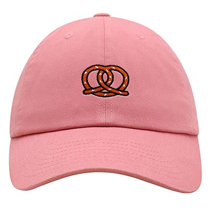 JPAK Pretzel Premium Dad Hat Embroidered Cotton Baseball Cap Snack - color: Coral Silk