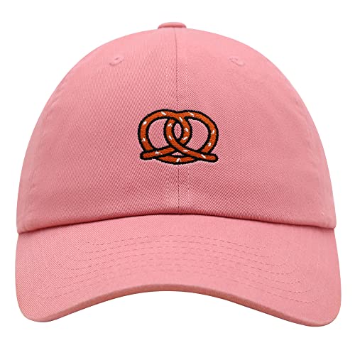JPAK Pretzel Premium Dad Hat Embroidered Cotton Baseball Cap Snack - color: Coral Silk