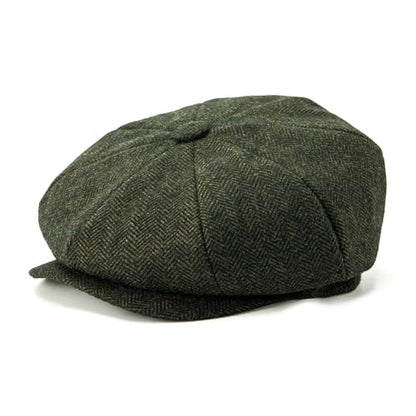 BOTVELA Men's 8 Panel Wool Blend Newsboy Flat Cap - color: Green, size: 7 3/8