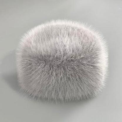 Women's Winter Faux Fur Cossack Russian Style Hat, Soft Stretch Warm Cap - color: Light Green