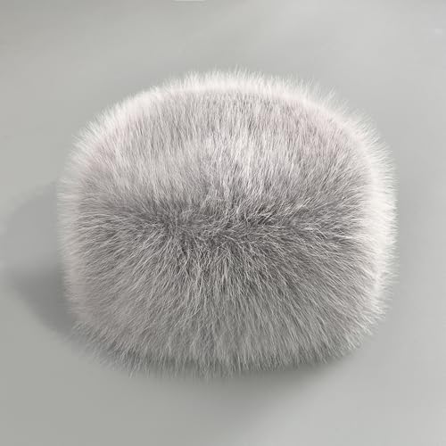 Women's Winter Faux Fur Cossack Russian Style Hat, Soft Stretch Warm Cap - color: Light Green