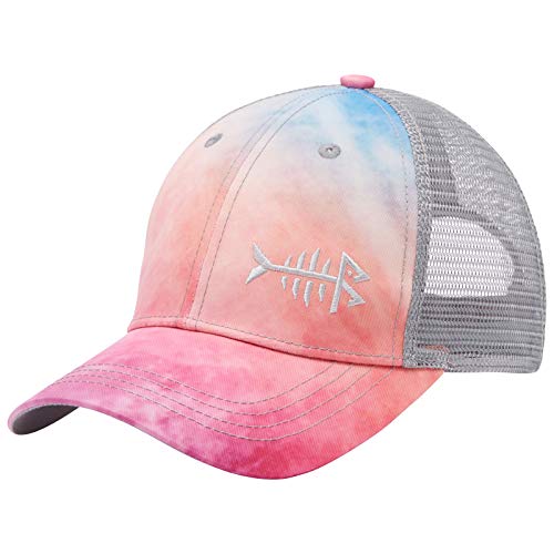 BASSDASH Altimate Fishing Hat Mesh Back for Men Women Adjustable Baseball Trucker Cap - color: Rosy Clouds