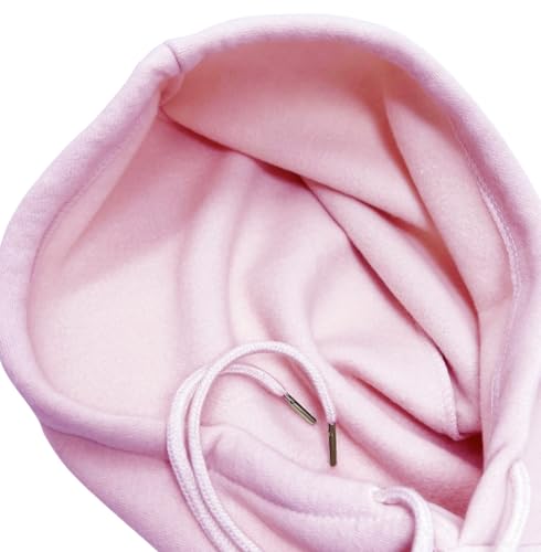 Unisex Sporty Snood Hat with drawstring Hood Scarf Neck Warmer Winter Balaclava Hood - color: Pink