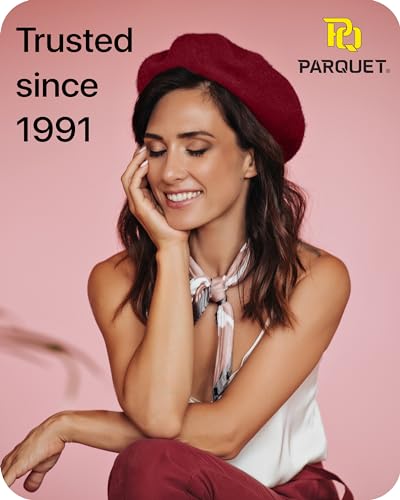 Parquet Solid Color French Beret Hat. Classic French, Casual and Chic Lightweight Cap for Women - color: Burgundy