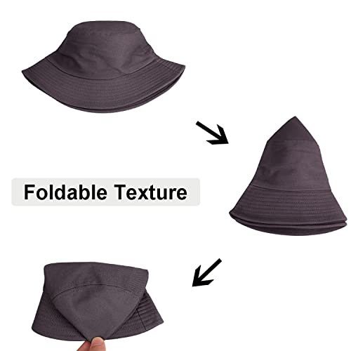 Wheebo Solid Color Bucket Hat for Women Summer Beach Fishmen Hat for Lady Adult Unisex Cotton Cap…… - color: A-sc-charcoal