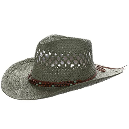 Panama Jack Drifter Sun Hat - Toyo Straw, 3 1/4" Shapeable Brim - color: Olive