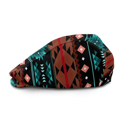 Mens Womens Newsboy Flat Cap Beret Hat Ivy Irish Gatsby Driving Cabbie Hat Lightweight Summer for Golf - color: Aztec Tribe