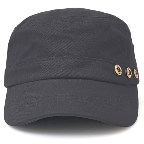 Men's Military Cadet Hat Flat Top Newsboy Cap - color: A - Grey