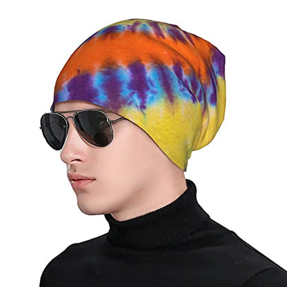 Gamepad Print Slouchy Beanie Skull Caps Chemo Hats Baggy Headwear for Men Women Jogging Cycling - color: Tie Dye