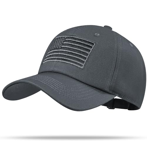 American Flag Hat, Adjustable Fit USA Baseball Cap for Men Women, Dad Hats, Outdoor Ball Caps for Casual Wear - color: Dark Gray