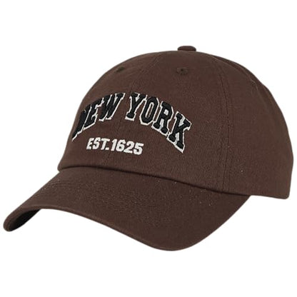 E BY ELIDAN NY Dad Hat, New York EST.1625 Cotton Baseball Cap Women & Men - color: Brown