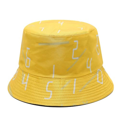 Unisex Print Double-Side-Wear Reversible Bucket Hat - color: Numbers