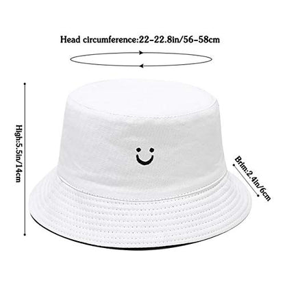 Unisex Bucket Hat Beach Sun Hat Aesthetic Fishing Hat for Men Women Teens, Reversible Double-Side-Wear - color: Black and White