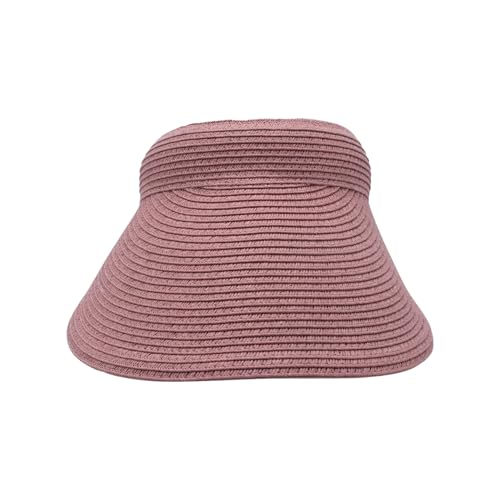 Toyo Braid Clip On Visor Wide Brim Hat Sun Protection for Women - color: Rose