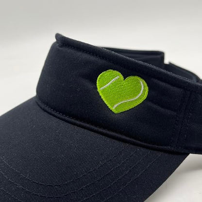 Embroidered Pickleball Visor Men Women,Gifts for Pickleball Lovers - color: Black, style: Tennis Heart