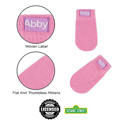 Sesame Street Girls' Winter Hat and Mittens Set, Abby Cadabby Beanie for Ages 2-4 - color: Light Pink