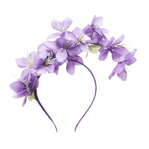 Coucoland Flower Fascinators for Women - Tea Party Floral Headband Church Kentucky Cocktail Derby Hats for Wedding Costume - color: Purple