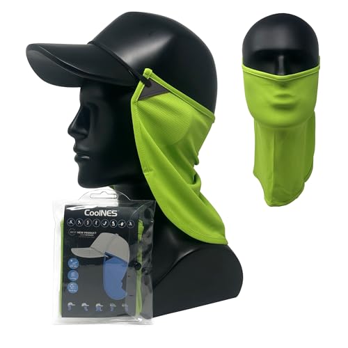 CoolNES - UV Sun Protection Neck Drape Adjustable Multifunctional 2 in 1 Face Covering for Outdoor Fishing - Unisex - color: Coolnes-green