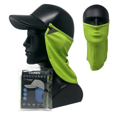 CoolNES - UV Sun Protection Neck Drape Adjustable Multifunctional 2 in 1 Face Covering for Outdoor Fishing - Unisex - color: Coolnes-green