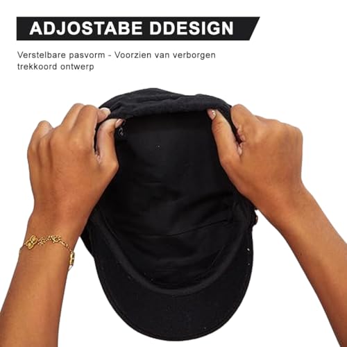 Black Classic Unisex Newsboy Cap Vintage Peaked Beret Style Adjustable Flat Hat Comfortable Fiddler Driver Design