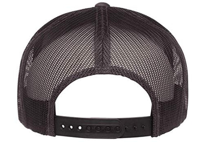 Yupoong 5-Panel YP Classic Trucker Cap | High Profile Flat Visor Snapback - color: Charcoal