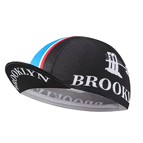Brooklyn Cycling Cap - Retro Cycling Hat-Under Helmet - Cycling Helmet Liner Breathable&Sweat Uptake - color: Black