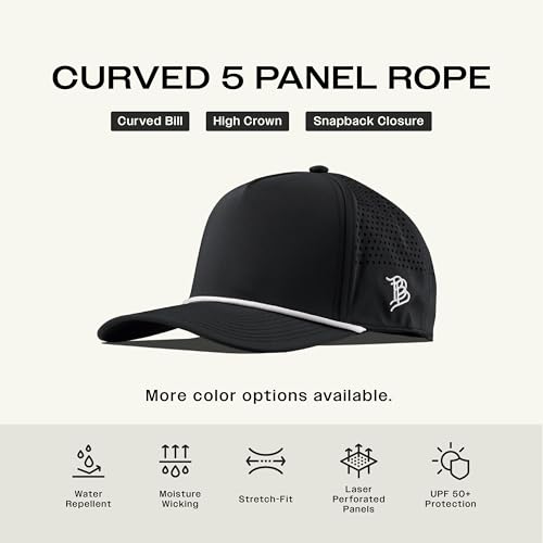 Branded Bills Moon Shot Curved 5 Panel Rope Hat for Men - color: White/Purple