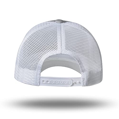 American Flag Trucker Hat - Snapback Hat, Baseball Cap for Men Women - Breathable Mesh Side, Adjustable Fit - for Casual Wear - color: Gray/White