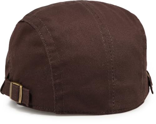 Initlove Mens Newsboy Cap Cotton Ivy Hat Beret Hats for Driving - color: B Coffee