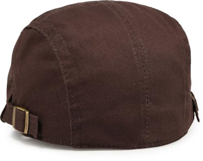 Initlove Mens Newsboy Cap Cotton Ivy Hat Beret Hats for Driving - color: B Coffee