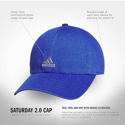 adidas Women's Saturday 2 Hat Baseball Cap - color: Semi Lucid Blue/Grey Two/2