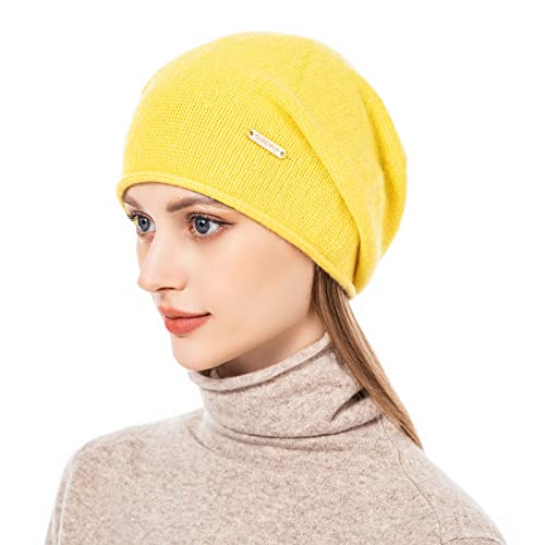 Knit Slouchy Beanie Hats for Women Cashmere Ski Cap Knitted Wool Soft Warm Winter Hat - color: A11-ginger