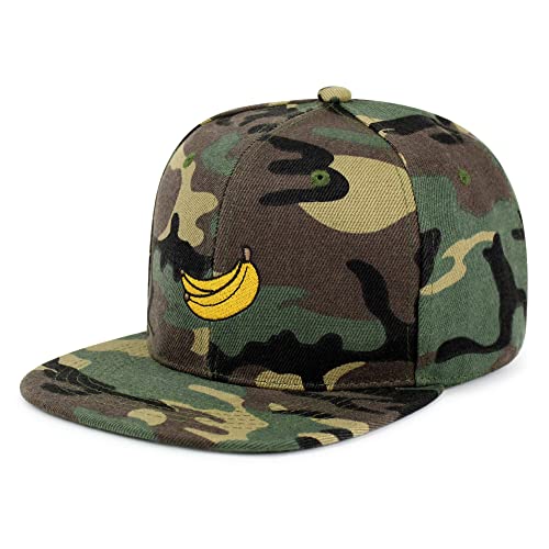 JPAK Banana Fruit Hip-Hop Snapback Hat Embroidered Baseball Cap Monkey - color: 14. Woodland Camo