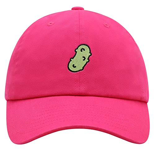 JPAK Pickle Premium Dad Hat Embroidered Cotton Baseball Cap Dill Juice - color: Hot Pink